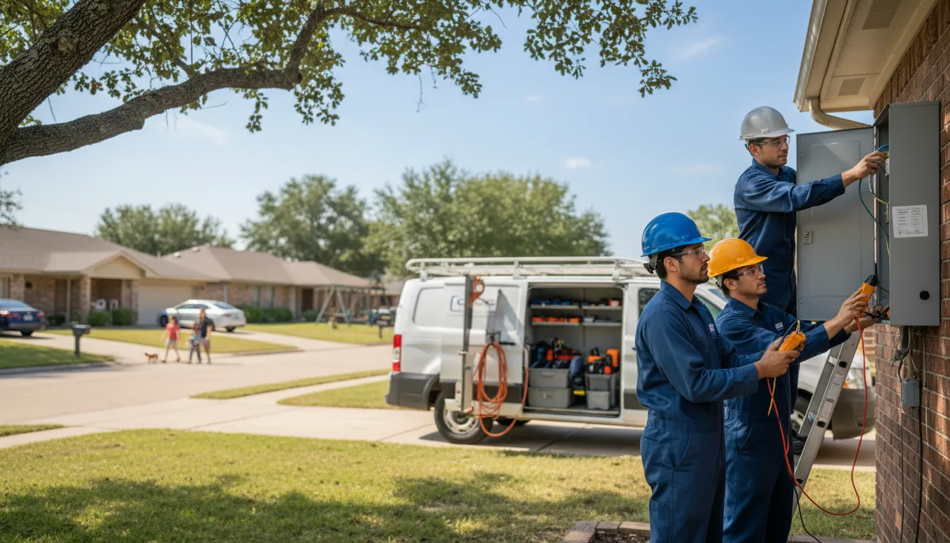 Certified electrician providing emergency electrical services in Rowena, TX